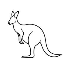 Kangaroo Line Art Vector Illustration and Kangaroo Outline Drawing Vector Design