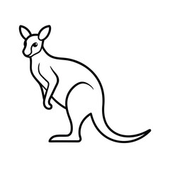 Kangaroo Line Art Vector Illustration and Kangaroo Outline Drawing Vector Design