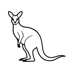 Kangaroo Line Art Vector Illustration and Kangaroo Outline Drawing Vector Design