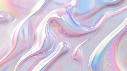 Fototapeta premium Abstract iridescent pastel liquid swirls flowing design