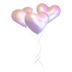 Romantic Pearl Heart Balloons for Celebration Decor.Suitable for Valentine's Day designs, wedding invitations, romantic cards, social media, party decorations, digital artwork.Vector illustration