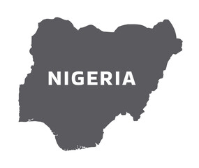 Simple flat Nigeria map grey vector