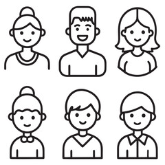Fototapeta premium Family Line Editable Icons set. Vector illustration in thin line modern style