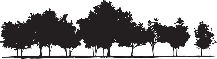 Set Trees. Hand drawn vector illustration
