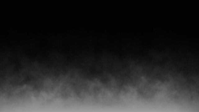 White Fog Smoke Overlay on Black Background