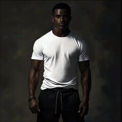 Fototapeta premium Stylish male model showcasing a minimalist fashion look