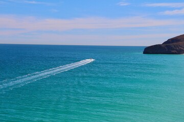 Boat escaping to an Island