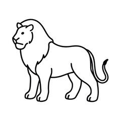 Lion Line Art Vector Illustration - Stunning Lion Outline Drawing Design