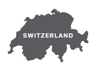 Obraz premium Simple flat Switzerland map grey vector