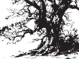 Trees. Hand drawn vector illustration