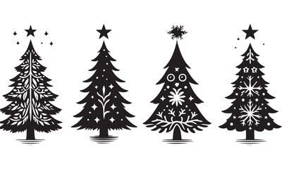 Obraz premium set of christmas trees
