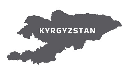 Simple flat Kyrgyzstan map grey vector