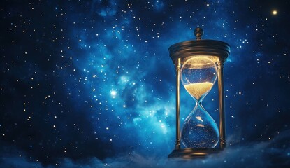 Cosmic Hourglass: A Celestial Timepiece Against the Starry Night
