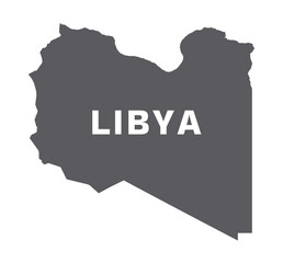 Simple flat Libya map grey vector