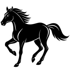 horse silhouette isolated on white