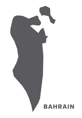 Simple flat Bahrain map grey vector
