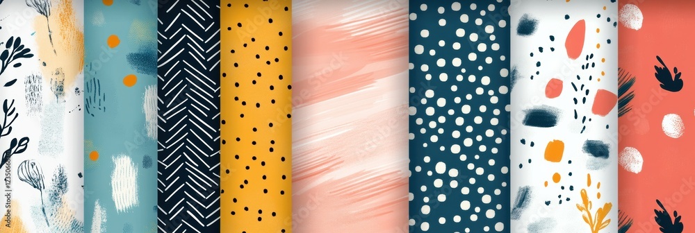 Aufkleber collection of vibrant patterns showcasing various designs and colors for creative projects and craft