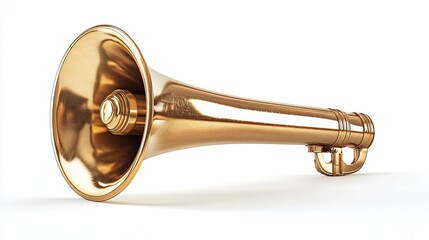 PNG gold megaphone horn on white background 