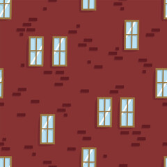simple brick wall seamless pattern in 2d vector illustration style for backgrounds, wallpaper, surface, fabric, textile, etc