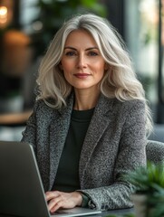 Mature Business Woman at Work for Corporate Marketing Campaigns