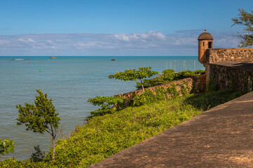 Exposure of the Fortaleza de San Filipe, an historic Spanish fortress used to protect the city of Puerto Plata from pirates, and is located on a hill near the seaport, Dominican Republic