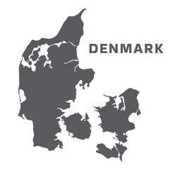 Simple flat Denmark map grey vector