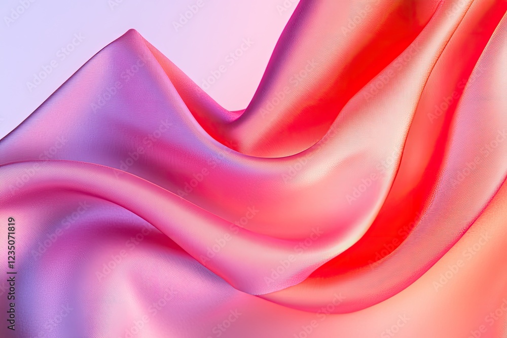 Poster close-up of fabric folds creating dynamic shadows captured with smooth gradient background and soft 