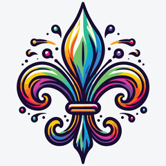 Mardi Gras fleur de lis icon stock illustration
