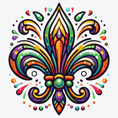 Mardi Gras fleur de lis icon stock illustration