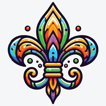 Mardi Gras fleur de lis icon stock illustration