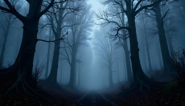 Fondo de interior de bosque oscuro y precioso