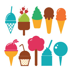 Different types of ice creams Vector-2