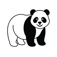 Panda Silhouette Vector Art Illustration and Unique Panda Black Color Design