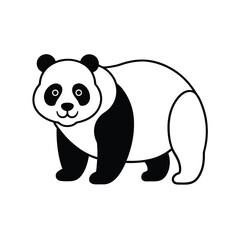 Panda Silhouette Vector Art Illustration and Unique Panda Black Color Design