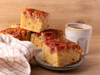 Peanut butter and jelly blondies served