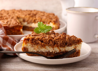 grated cake with cheese filling