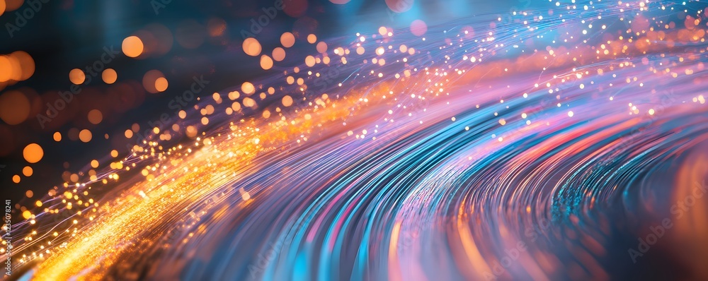 Poster a vibrant and dynamic abstract image featuring swirling colors and sparkling lights, perfect for sho