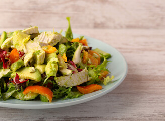 chicken and mixed vegetables salad