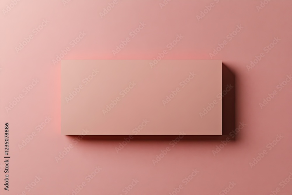 Poster flat rectangular carton mockup with matte finish centered on muted pink solid background with even l