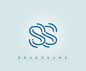 SS Technology Letter  Logo Template. This tech letter logo is a graphic mark that uses letters to represent a technology company.