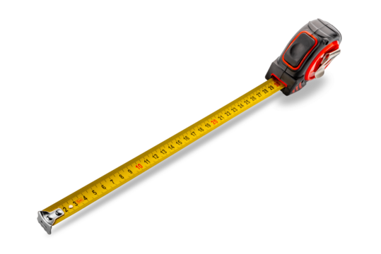 Measuring tape showing length 30 cm isolated
