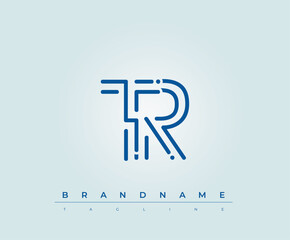 TR Technology Letter  Logo Template. This tech letter logo is a graphic mark that uses letters to represent a technology company.