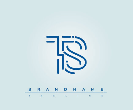 TS Technology Letter  Logo Template. This tech letter logo is a graphic mark that uses letters to represent a technology company.