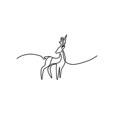 continuous line drawing deer