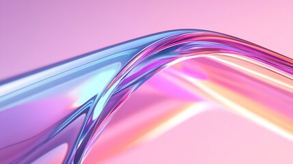 Obraz premium Abstract iridescent glass curves flowing gently