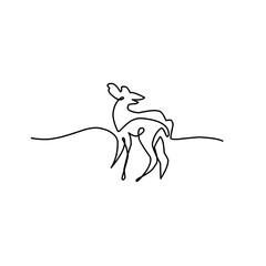 continuous line drawing deer