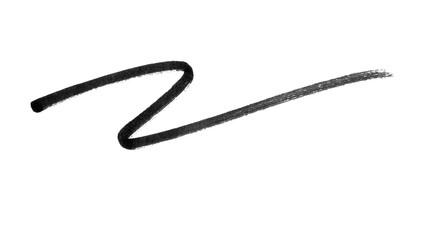 Hand-drawn style line material wavy line black on transparent background
