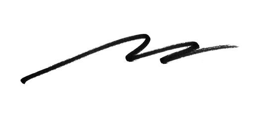 Hand-drawn style line material wavy line black on transparent background