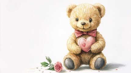 PNG Valentineâ€™s Teddy Bear illustration 