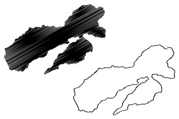 Ambon island (Republic of Indonesia, South East Asia, Maluku Islands) map vector illustration, scribble sketch Ambon map